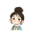 元気なお団子ヘアの女の子 V.2（個別スタンプ：25）