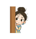 元気なお団子ヘアの女の子 V.2（個別スタンプ：29）