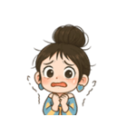 元気なお団子ヘアの女の子 V.2（個別スタンプ：31）