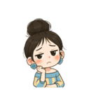 元気なお団子ヘアの女の子 V.2（個別スタンプ：33）