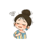 元気なお団子ヘアの女の子 V.2（個別スタンプ：35）