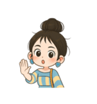元気なお団子ヘアの女の子 V.2（個別スタンプ：36）