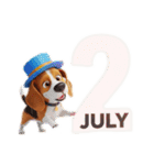 七月に使える犬のスタンプ3Dアニメ風（個別スタンプ：11）
