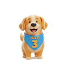 七月に使える犬のスタンプ3Dアニメ風（個別スタンプ：12）