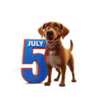 七月に使える犬のスタンプ3Dアニメ風（個別スタンプ：14）