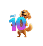 七月に使える犬のスタンプ3Dアニメ風（個別スタンプ：19）