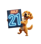 七月に使える犬のスタンプ3Dアニメ風（個別スタンプ：30）