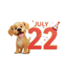 七月に使える犬のスタンプ3Dアニメ風（個別スタンプ：31）