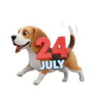 七月に使える犬のスタンプ3Dアニメ風（個別スタンプ：33）