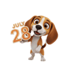 七月に使える犬のスタンプ3Dアニメ風（個別スタンプ：37）