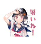 制服の女の子の夏★さわやか（個別スタンプ：4）