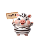 ゼブラぶた「話しかけないで」,（個別スタンプ：2）