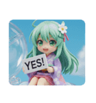 雲にお座り精霊みなみちゃん（個別スタンプ：1）