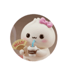 カフェタイム肉まんちゃん(丸型)（個別スタンプ：1）