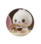 カフェタイム肉まんちゃん(丸型)（個別スタンプ：6）