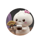 カフェタイム肉まんちゃん(丸型)（個別スタンプ：7）