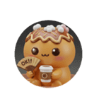 カフェタイムたこ焼きちゃん(丸型)（個別スタンプ：1）