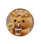 カフェタイムたこ焼きちゃん(丸型)（個別スタンプ：3）