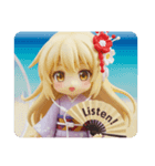 扇子で気持ちを伝える精霊みなみちゃん（個別スタンプ：6）