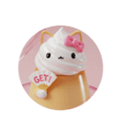 ねこねこプリンちゃんカプセルトイ（個別スタンプ：3）
