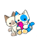 ネコ水玉（個別スタンプ：1）