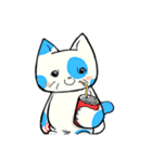 ネコ水玉（個別スタンプ：7）