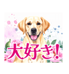 水彩感じるラブラドールのスタンプ（個別スタンプ：24）