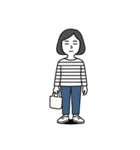 ボーダー母さんの日常スタンプ（個別スタンプ：1）