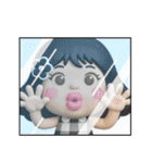 【3D】黒髪女子デカ文字笑えるスタンプ（個別スタンプ：10）