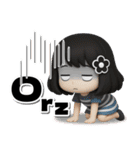【3D】黒髪女子デカ文字笑えるスタンプ（個別スタンプ：38）