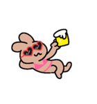 お酒が好きなウサギチャンの夏（個別スタンプ：15）