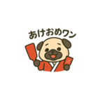 ブサかわパグ（冬バージョン）（個別スタンプ：6）