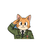 【敬礼猫 12】（個別スタンプ：3）