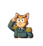 【敬礼猫 12】（個別スタンプ：4）