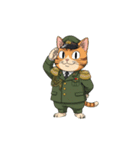 【敬礼猫 12】（個別スタンプ：9）