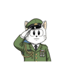 【敬礼猫 12】（個別スタンプ：10）