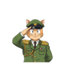 【敬礼猫 12】（個別スタンプ：12）