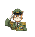 【敬礼猫 12】（個別スタンプ：15）