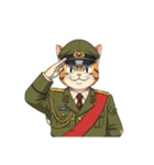 【敬礼猫 12】（個別スタンプ：16）