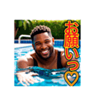 ※恋する♡ぶりっ子の黒人男性♡（個別スタンプ：3）