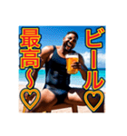 ※ビールが好きで♡酔っ払う〜黒人♡（個別スタンプ：1）