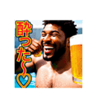 ※ビールが好きで♡酔っ払う〜黒人♡（個別スタンプ：6）