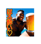 ※ビールが好きで♡酔っ払う〜黒人♡（個別スタンプ：8）
