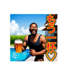 ※ビールが好きで♡酔っ払う〜黒人♡（個別スタンプ：14）