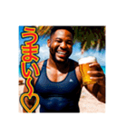 ※ビールが好きで♡酔っ払う〜黒人♡（個別スタンプ：22）