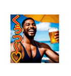 ※ビールが好きで♡酔っ払う〜黒人♡（個別スタンプ：23）
