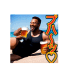 ※ビールが好きで♡酔っ払う〜黒人♡（個別スタンプ：30）