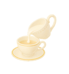 Girly Cafe – White ver.（個別スタンプ：7）