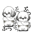 B＆W シーズー犬 2025 「文句と心の声」（個別スタンプ：32）