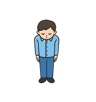 丁寧な感謝の言葉をおじぎのポーズと一緒に（個別スタンプ：2）